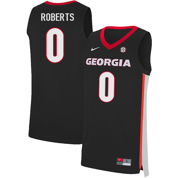 Men #0 Terry Roberts Georgia Bulldogs College Basketball Jerseys Sale-Black - Click Image to Close